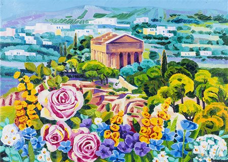 ATHOS FACCINCANI (1951)Agrigento e un racconto antico Olio su telaCm...