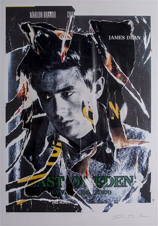 MIMMO ROTELLA (1918-2006)East of Eden Decollage multiplo su cartaCm...