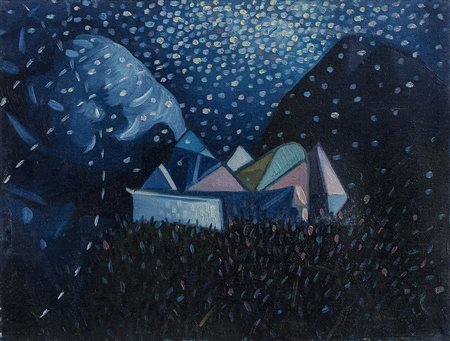 MICHELE ZAZA (1948)Paesaggio, 1981 Olio su telaCm 30x40Firma, titolo e...