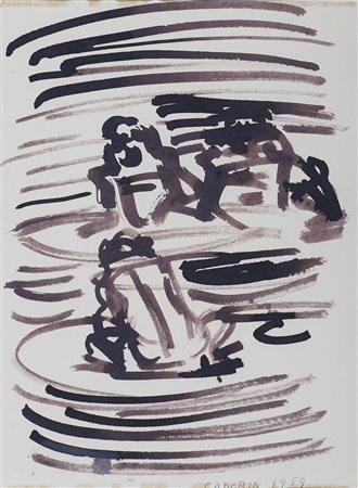GUIDO CADORIN (1892-1976)Senza Titolo, 1959 Tecnica mista su cartaCm...