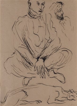 RENATO GUTTUSO (1911-1987)Senza Titolo, 1934 China su cartaCm 28x22Firma e...