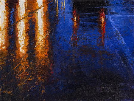 DAVIDE FRISONI (1965)Riflessioni, 2012 Olio, acrilico e quarzo su telaCm...