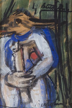 LUIGI BARTOLINI (1892-1963)Senza Titolo Tecnica mista su cartaCm 27x18Doppia...