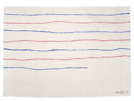 GIORGIO GRIFFA (1936)Linee orizzontali 4/10, 1970 Acrilici su telaCm...