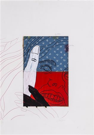 CESARE TACCHI (1940-2014)La mano nei capelli, 1965 circa Tecnica mista e...