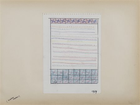 FRANCO ANGELI (1935-1988)Cimitero Tedesco, 1959 Tecnica mista su carta...