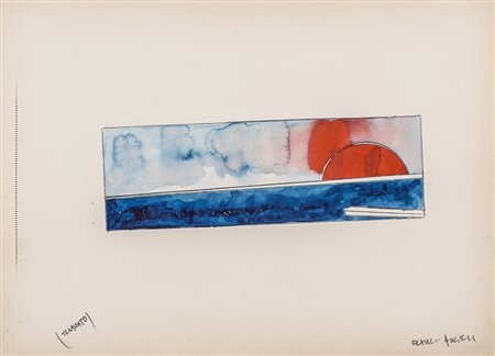 FRANCO ANGELI (1935-1988)Tramonto Acrilici e tecnica mista su cartaCm...