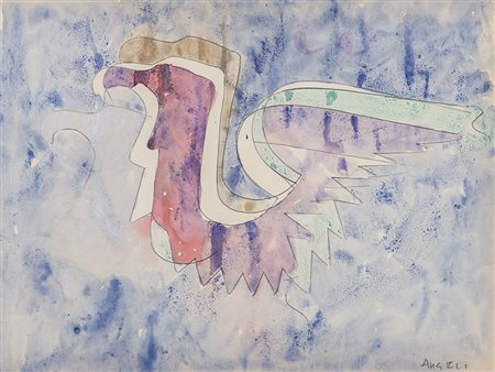 FRANCO ANGELI (1935-1988)Senza Titolo, '60 Acquerello e tecnica mista su...