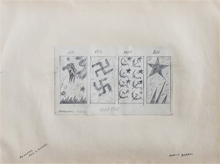 FRANCO ANGELI (1935-1988)Progetto per 4 quadri, 1962/1963 Matite su carta...