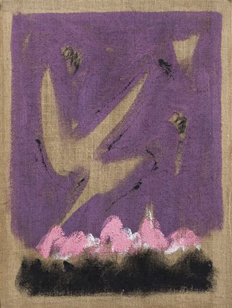 SALVATORE EMBLEMA (1929-2006)Senza Titolo, 1985 Acrilici su tela di jutaCm...