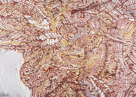 VICTOR LAKS (1924-2011)Roux ocre et gris, 1972 Olio su telaCm 65x92Firma e...