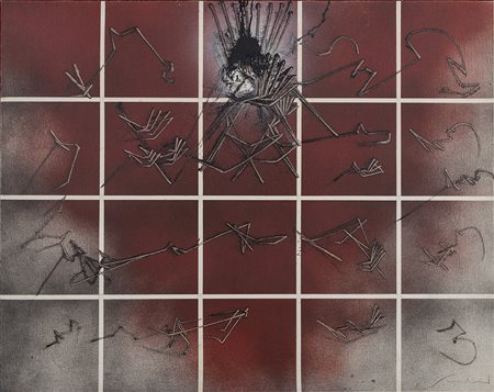 EMILIO SCANAVINO (1922-1986)Alfabeto senza fine, 1982 Olio su tela riportata...