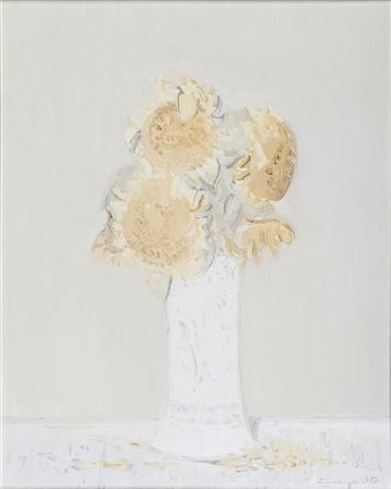 RENZO CODOGNOTTO (1938)Fiori gialli, 1992 Olio su telaCm 50x40Firma al...