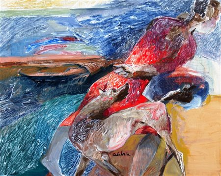 CALABRIA ENNIO (Tripoli 1937) "La sera trasforma" 2016 Olio su tela cm. H:...