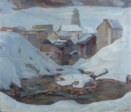 DE GRADA RAFFAELE (Milano 1885 - Milano 1957) "Bergum Eugadina" 1914 Olio su...