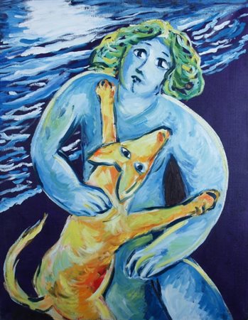 GERMANA' MIMMO (Catania 1944 - Busto Arsizio 1992) "Senza titolo" 1991 Olio...