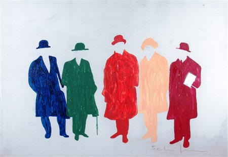 SCHIFANO MARIO (Homs 1934 - Roma 1998) "Futurismo rivisitato" anni '80...