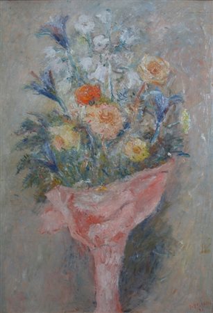 DE ROCCHI FRANCESCO (Saronno 1902 - Milano 1978) "Rose" 1935 Olio su tavola...