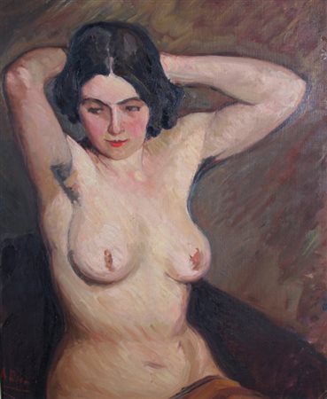 FUNI ACHILLE (Ferrara 1890 - Appiano Gentile 1970) "Nudo" 1927 Olio su tela...