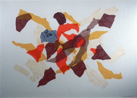 TURCATO GIULIO (Mantova 1912 - Roma 1995) "Senza titolo" 1971 Collage su tela...