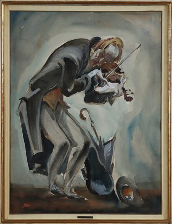 FONTANA DANIELE (1900 - 1984) Senza titolo. Tempera su carta. Cm 66,00 x...