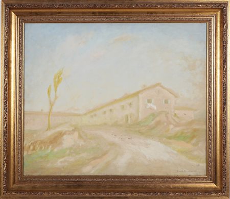 MONTANARI DANTE (1896 - 1989) Primo mattino. Olio su cartone telato. Cm 60,00...