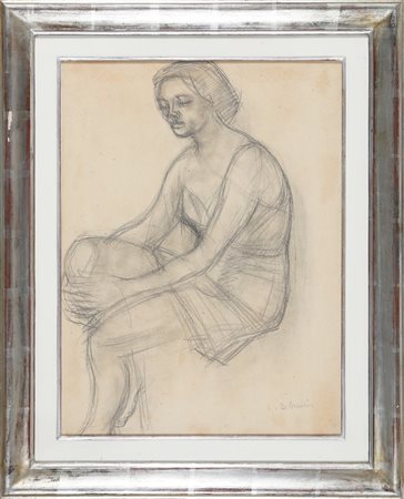 DE AMICIS CRISTOFORO (1902 - 1987) Senza titolo. Carboncino su carta. Cm...