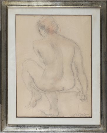 DE AMICIS CRISTOFORO (1902 - 1987) Nudo. Matita su carta. Cm 40,00 x 60,00....