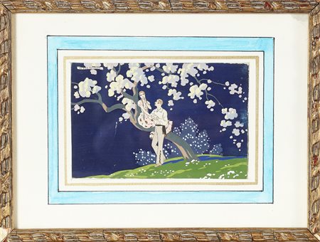 MESCHINI GIOVANNI (1888 - 1977) Senza titolo. . Tecnica mista su carta. Cm...