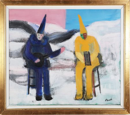 D'ACCARDI GIANRODOLFO (1906 - 1993) Pagliacci. Olio su tela. Cm 60,00 x...