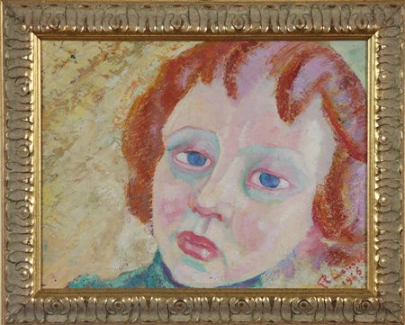 CARAMEL GIACOMO (1890 - 1988) Testa rossa. 1946. Olio su tavola. Cm 45,00 x...