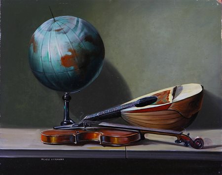 CISTERNINO MICHELE (n. 1931) Natura morta con strumenti musicali e...