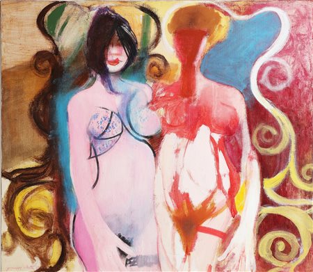 MOTTI GIUSEPPE (1908 - 1990) Senza titolo. Olio su tela. Cm 90,00 x 80,00....