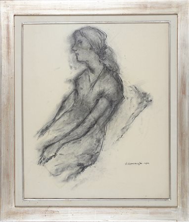 CIMINAGHI VIRGINIO (1911 - 2001) Senza titolo. 1964. pastello su tela. Cm...