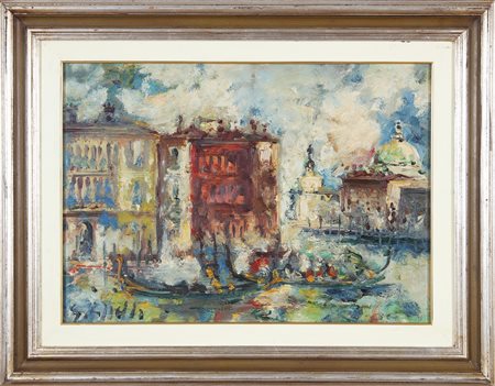 CAPPELLO EMANUELE (n. 1936) Venezia. Olio su tela . Cm 70,00 x 50,00. Firma...