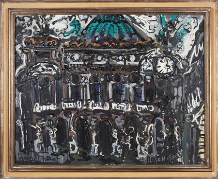 HOLLESCH CARLO (1926 - 1977) Paris l'Operà. 1961. Olio su tela. Cm 73,00 x...