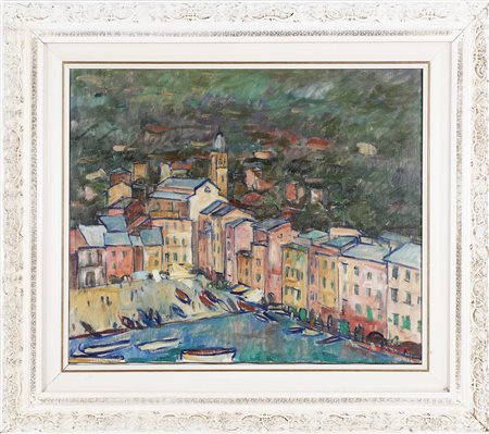 BOGONI ADRIANO (1891 - 1970) Portofino. Olio su tela. Cm 60,00 x 50,00....