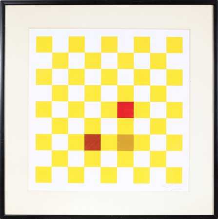 DEMARCO HUGO (1932 - 1995) Senza titolo. 1993. Litografia ritoccata a mano....