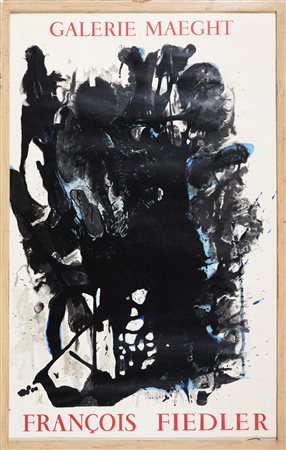 GALERIE MAEGHT Manifesto mostra Francois Fiedler. Manifesto. Cm 50,00 x...