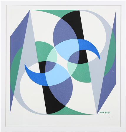 BALLA GIACOMO (1871 - 1958) Equilibrio spaziale. Litografia. Cm 70,00 x...