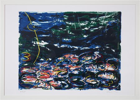 SCHIFANO MARIO (1934 - 1998) Gigli d'acqua. Litografia. Cm 100,00 x 70,00....