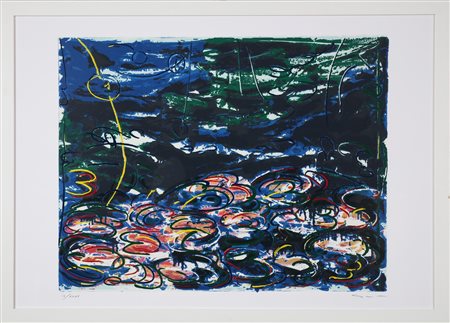 SCHIFANO MARIO (1934 - 1998) Gigli d'acqua. Litografia. Cm 100,00 x 70,00....