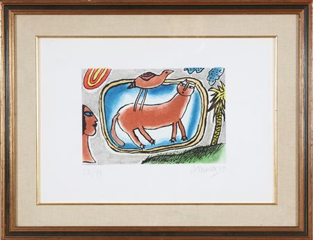 CORNEILLE (1922 - 2010) Senza titolo. 1999. Acquaforte. Cm 50,00 x 35,00....