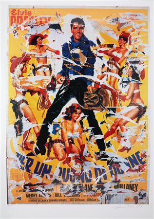 ROTELLA MIMMO (1918 - 2006) Per un pugno di donne. Litodecollage. Cm 70,00 x...