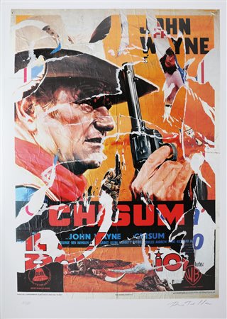 ROTELLA MIMMO (1918 - 2006) Chisum. Litodecollage. Cm 70,00 x 100,00. 13/125....