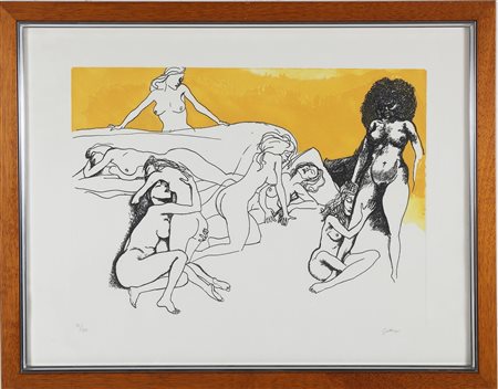 GUTTUSO RENATO (1912 - 1987) Senza titolo. Acquaforte. Cm 80,00 x 60,00....