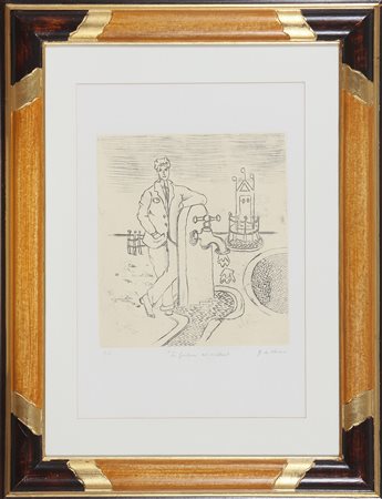 DE CHIRICO GIORGIO (1888 - 1978) La fontana del mistero. 1971. Vernice molle....