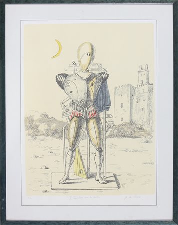 DE CHIRICO GIORGIO (1888 - 1978) Il trovatore con la luna. Litografia. Cm...