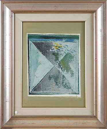 Senza titolo. Tecnica mista su cartone. Cm 30,00 x 40,00. Firma in basso a...