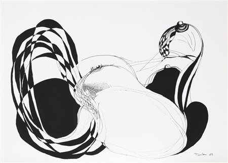 TINTERI ODO (n. 1939) Senza titolo 2. 1969. Tecnica mista su cartoncino. Cm...